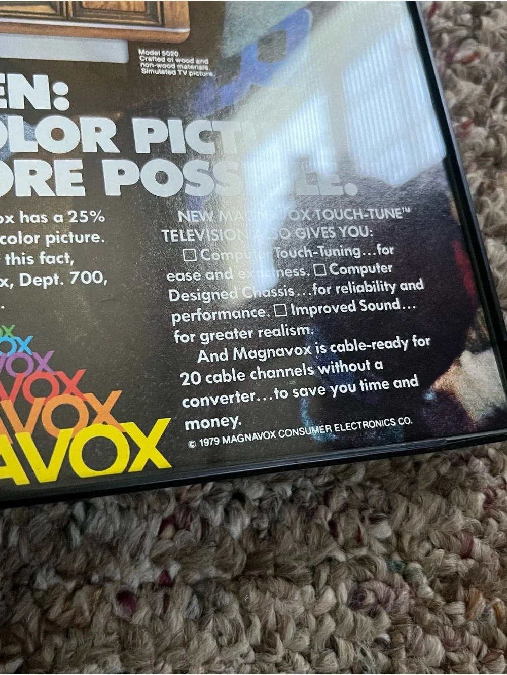 Vintage 1979 Magnavox Print Framed Size 8x10